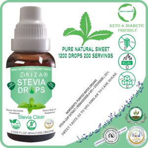 ORIZA STEVIA CLEAR & DIFFERENT FLAVORS, HALAL,PFA, & PCSIR CERTIFIED, 60 ML ( ZERO CALORIE NATURAL SWEET DROPS ), KETO & DIABETES FRIENDLY.