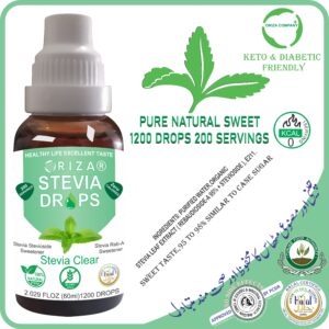 ORIZA STEVIA CLEAR, HALAL,PFA, & PCSIR CERTIFIED, 60 ML ( ZERO CALORIE NATURAL SWEET DROPS ), KETO & DIABETES FRIENDLY.