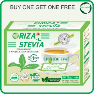ORIZA STEVIA SACHET, HALAL,PFA, & PCSIR CERTIFIED, ( ZERO CALORIE NATURAL SWEETENER ) KETO APPROVED FOR KETOGENIC DIET, HALAL,PFA, & PCSIR CERTIFIED, ( ZERO CALORIE NATURAL SWEETENER ) KETO APPROVED FOR KETOGENIC DIET
