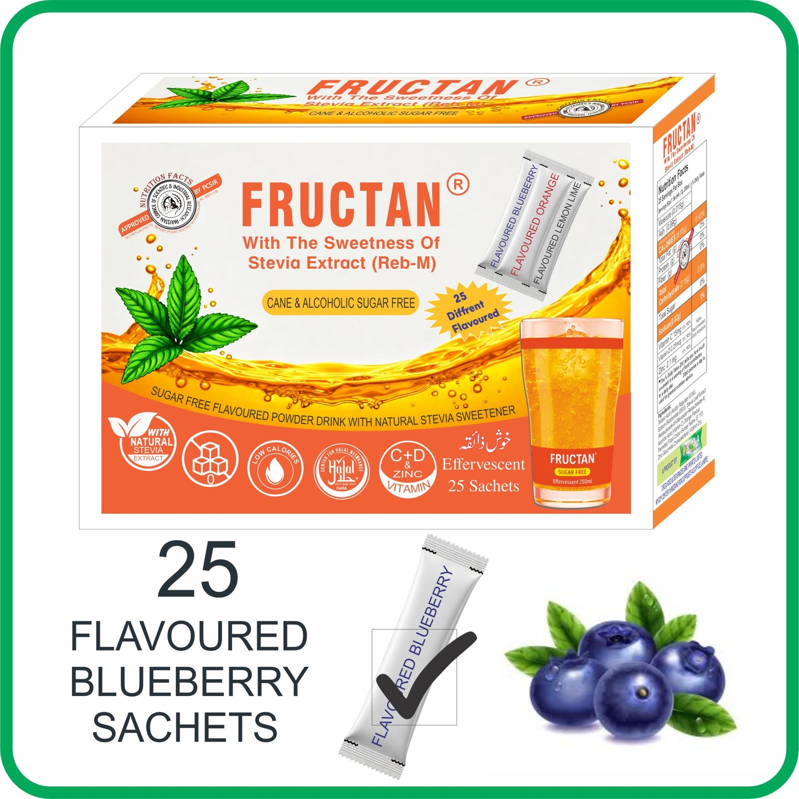 FRUCTAN CANE & ALCOHOLIC SUGAR FREE SACHETS, HALAL,PFA, & PCSIR CERTIFIED, ( LOW CALORIE POWDER DRINK ) KETO APPROVED FOR KETOGENIC DIET, - Image 9