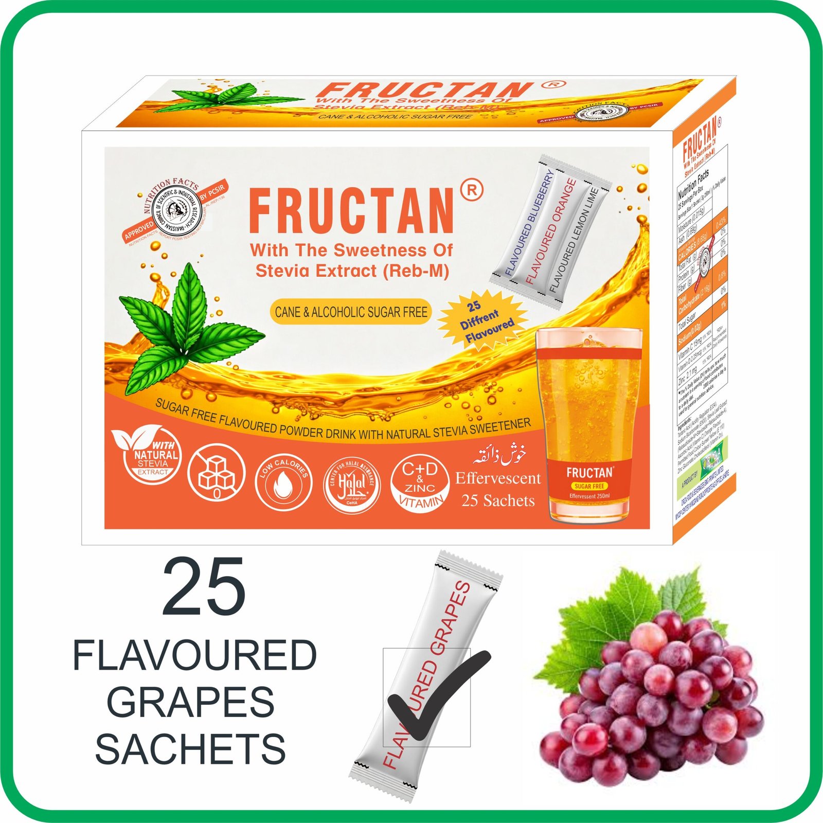 FRUCTAN CANE & ALCOHOLIC SUGAR FREE SACHETS, HALAL,PFA, & PCSIR CERTIFIED, ( LOW CALORIE POWDER DRINK ) KETO APPROVED FOR KETOGENIC DIET, - Image 11