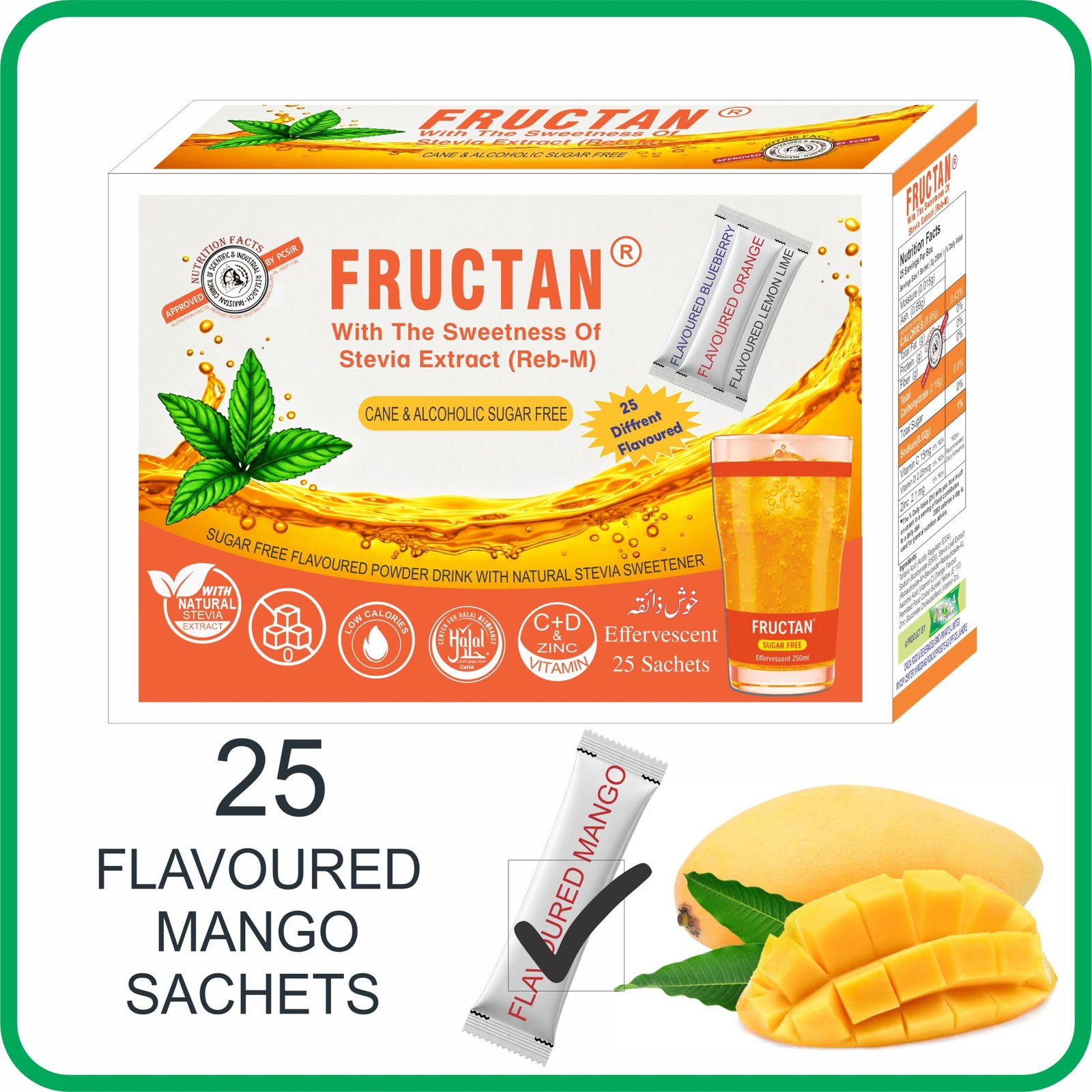 FRUCTAN CANE & ALCOHOLIC SUGAR FREE SACHETS, HALAL,PFA, & PCSIR CERTIFIED, ( LOW CALORIE POWDER DRINK ) KETO APPROVED FOR KETOGENIC DIET, - Image 15