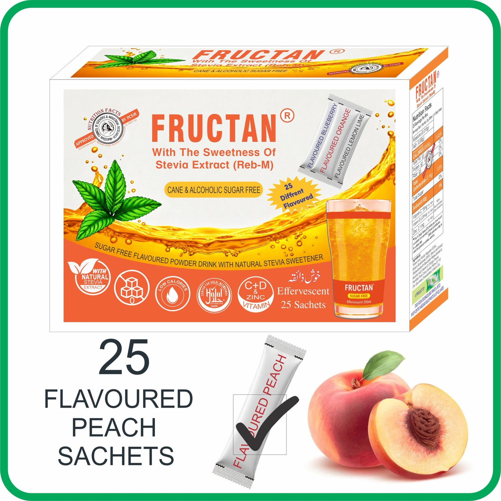 FRUCTAN CANE & ALCOHOLIC SUGAR FREE SACHETS, HALAL,PFA, & PCSIR CERTIFIED, ( LOW CALORIE POWDER DRINK ) KETO APPROVED FOR KETOGENIC DIET, - Image 3