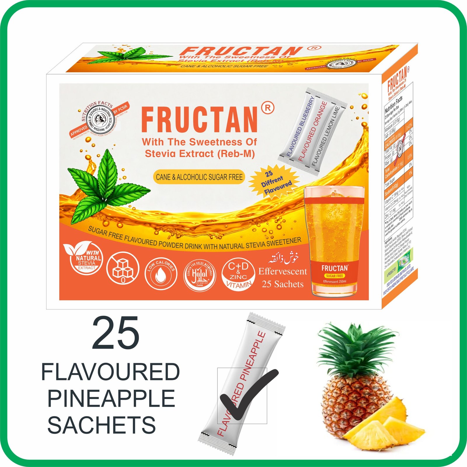 FRUCTAN CANE & ALCOHOLIC SUGAR FREE SACHETS, HALAL,PFA, & PCSIR CERTIFIED, ( LOW CALORIE POWDER DRINK ) KETO APPROVED FOR KETOGENIC DIET, - Image 8